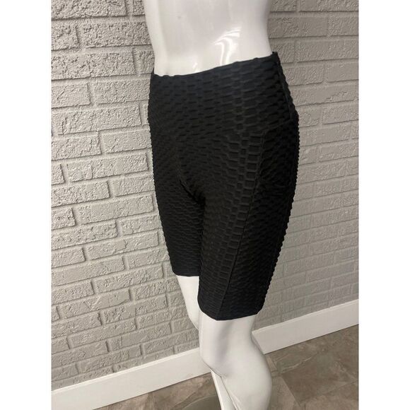 Hy-Impact Peach Contour Sports Black Textured Bicycle Short Size L - Picture 5 of 9